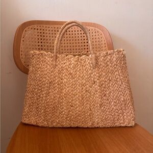 Rare Reformation Woven Tan Tote Bag